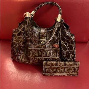 Brahmin Elisa Espresso Orinoco Bag with wallet